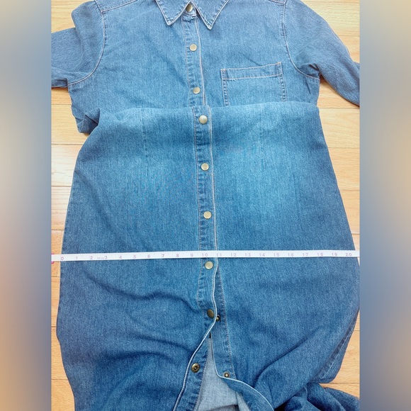 Moda International Long Denim Shirts Dress Size Medium - Picture 13 of 13